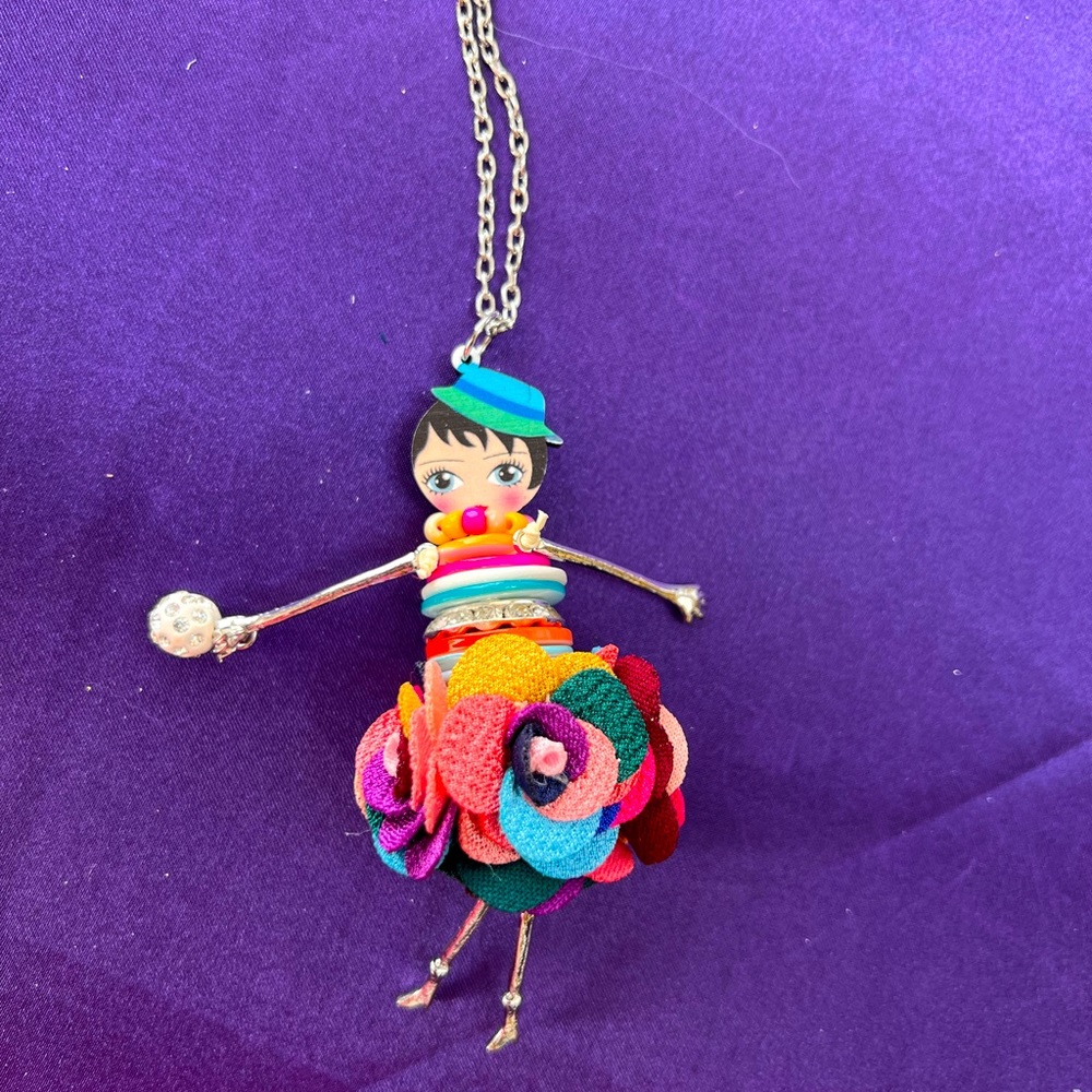 This adorable necklace is 4 1/2” tall & 1 1/2” wide on a 28” chain.